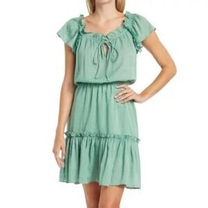 CURRENT AIR Ruffle Tie Neck Ruffle Dress Size Medium